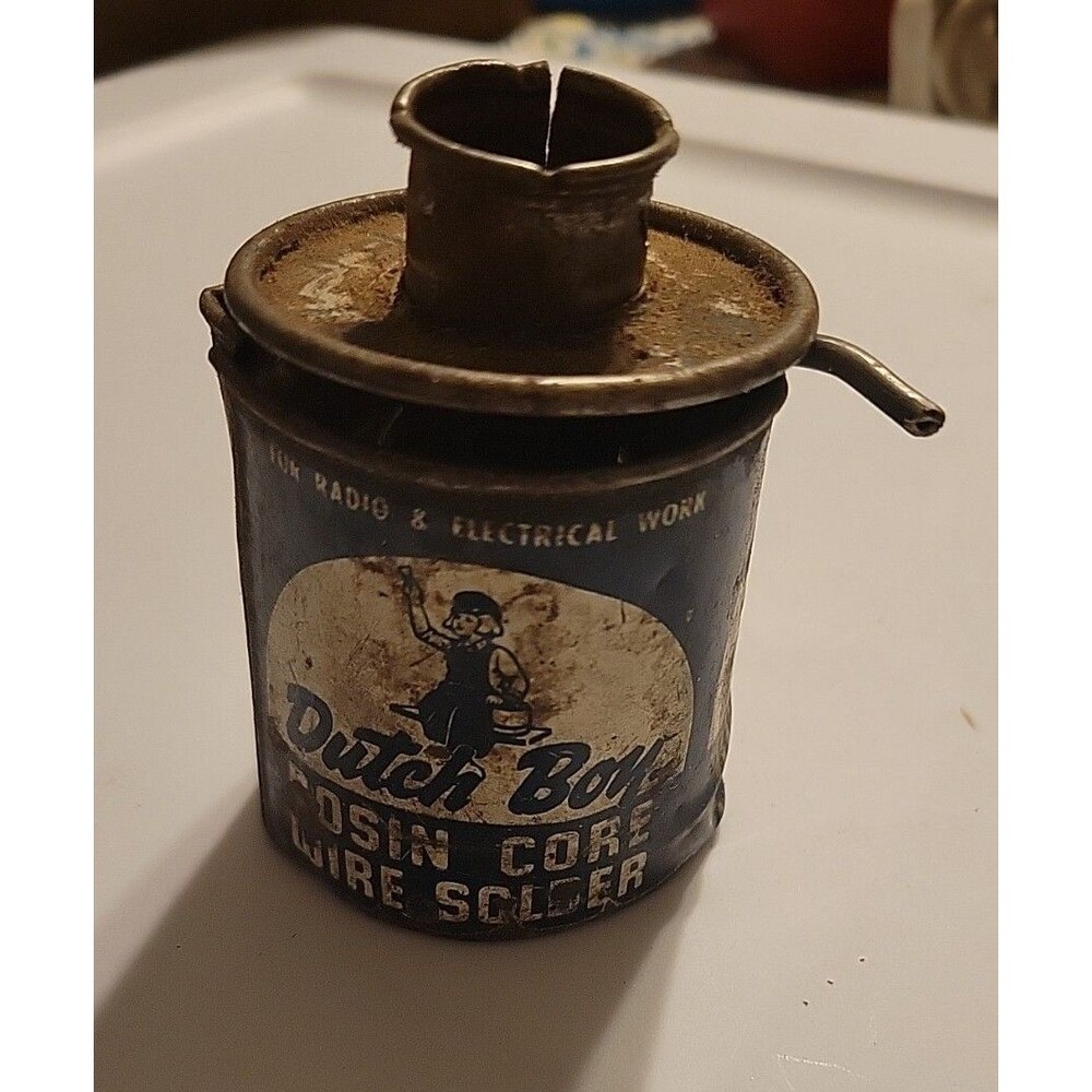 Rosin Core Wire Solder Dutch Boy Grade 50 Diameter 13 Vintage 1 lb. Tin Old
